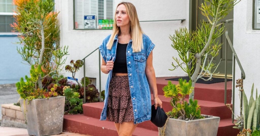 Feminine Flair: Denim Jacket with a Summer Dress